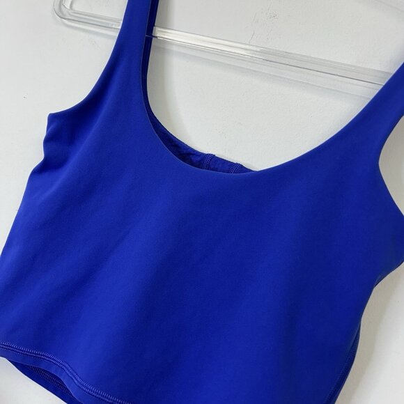 Vuori Daily Crop Tank Top Women’s Size XS Copenhagen Blue Medium Support Bra - Picture 7 of 8